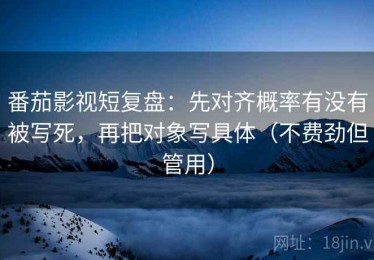 番茄影视短复盘：先对齐概率有没有被写死，再把对象写具体（不费劲但管用）