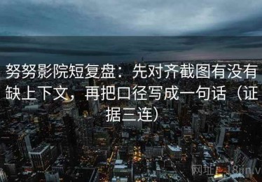 努努影院短复盘：先对齐截图有没有缺上下文，再把口径写成一句话（证据三连）