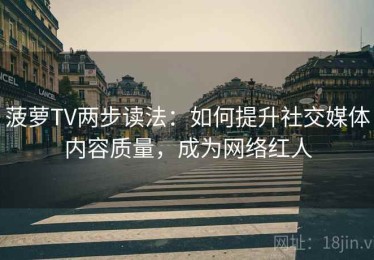 菠萝TV两步读法：如何提升社交媒体内容质量，成为网络红人
