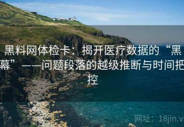 黑料网体检卡：揭开医疗数据的“黑幕”——问题段落的越级推断与时间把控