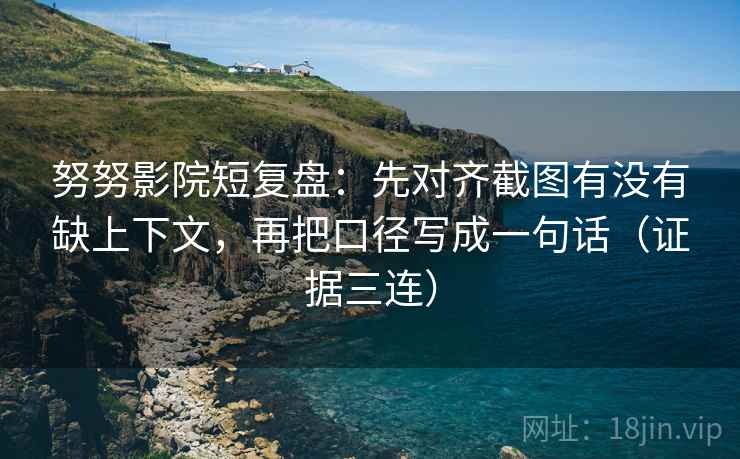 努努影院短复盘：先对齐截图有没有缺上下文，再把口径写成一句话（证据三连）