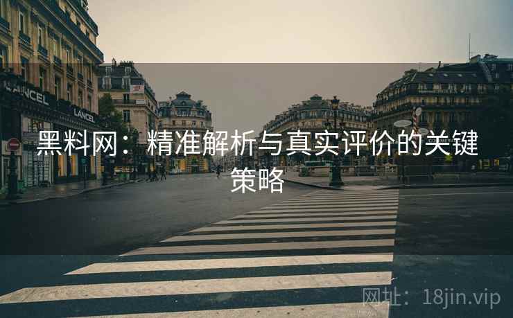 黑料网：精准解析与真实评价的关键策略